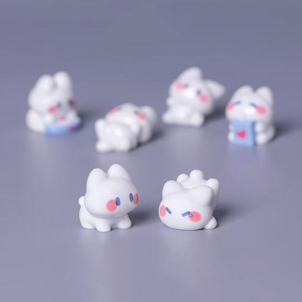 6Pcs/Set Cute Resin Cat DIY Brooch Hairpin Jewelry Handmade Accessory 2-3.2cm Model Kawaii Water Cup Resin Accessories