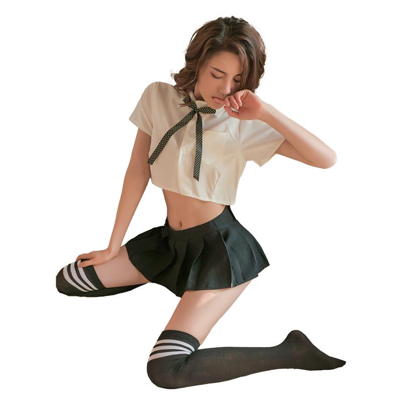 Sexy spodní prádlo Sexy studentské šaty skládaná sukně Hot Uniform Temptation Passion Suit