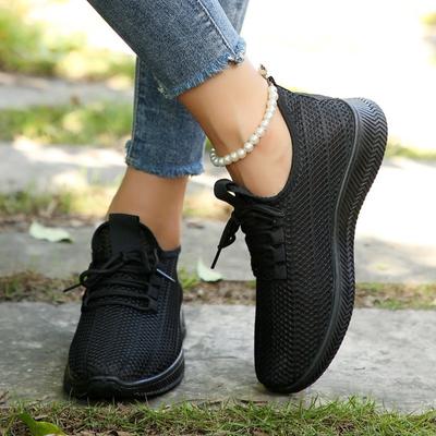 2024 Outdoor Shoes Female Mesh Women's Vulcanize Shoes Breathable Women Sneakers Lace Up Low Heel Women's Casual Sport Shoes