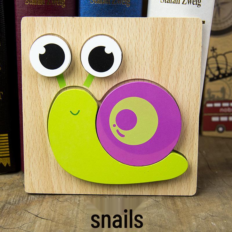 Animal 3D Wooden Jigsaw Puzzle Board for Toddlers (1-3 Years)