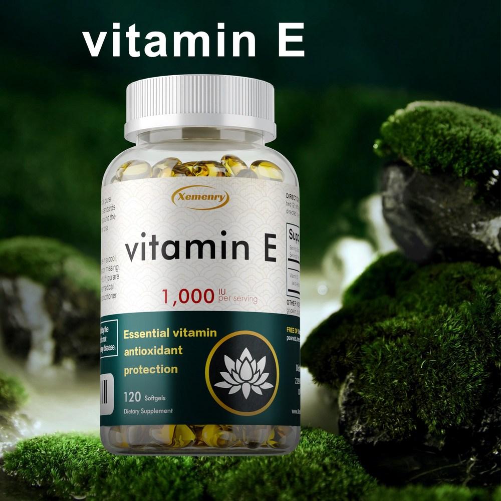 Vitamin E Capsules 1000 IU - Supports Hair, Skin, Nails, and Facial Health and Immunity (2 Pcs)