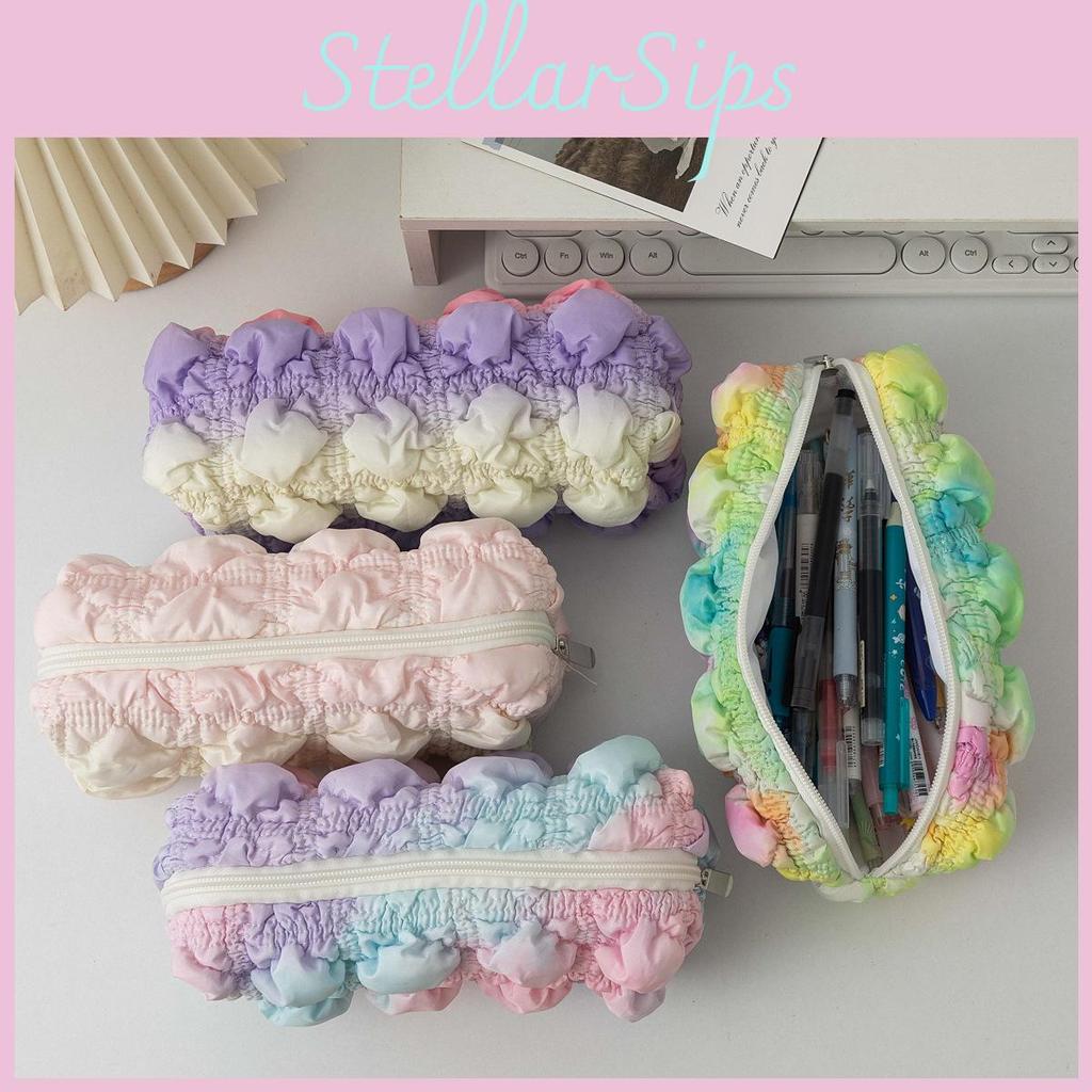 Rainbow Theme Pencil Case Storage Pouch With Large Capacity For Students Gift