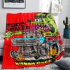 1PC Rat Fink Print Flannel Blanket, High Quality All Seasons, Home Decor, Warmth and Comfort, Perfect for Christmas Gifts