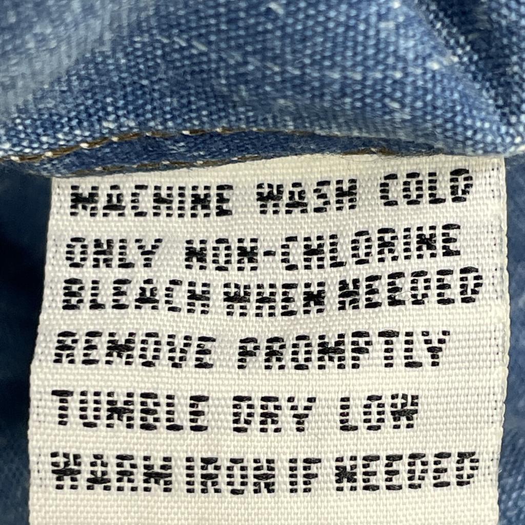 RRL Blaues Allover-Print Langarm-Denimhemd Tops XS blueUsed