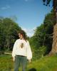Round Neck Long Sleeve Loose Sweater with Insect Jacquard Pattern - Cute European and American Style