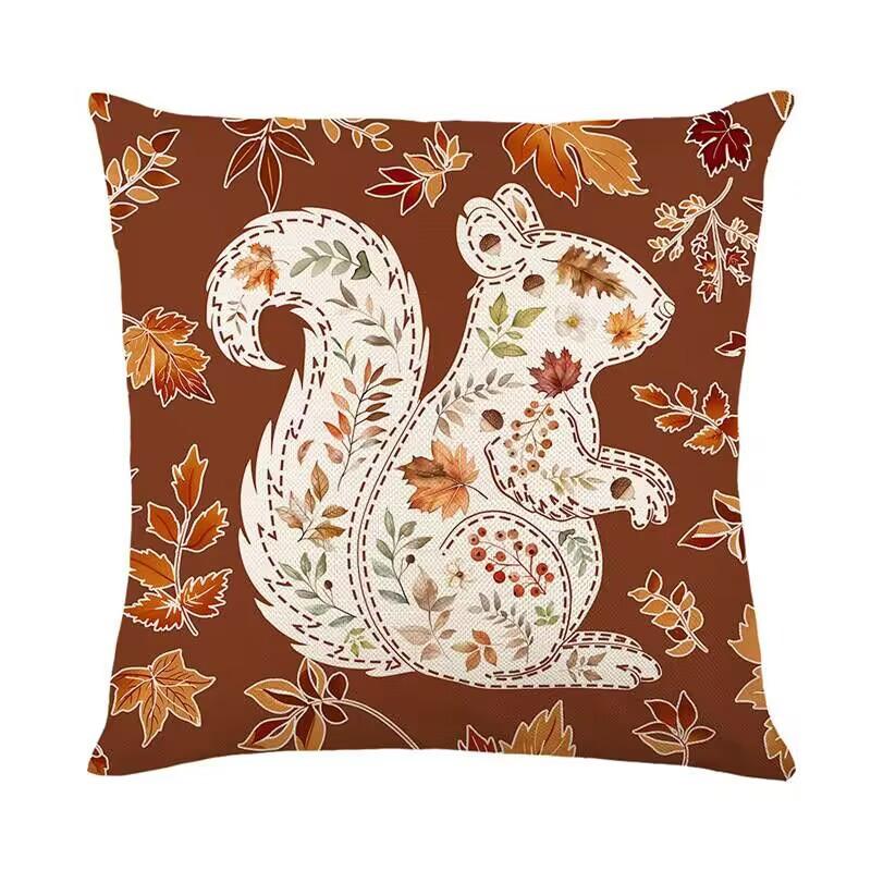 Pillow Cover Living Room Sofa Cushion Autumn Maple Leaf Linen Printing Home Ornament Pillow Cover Premium Durable