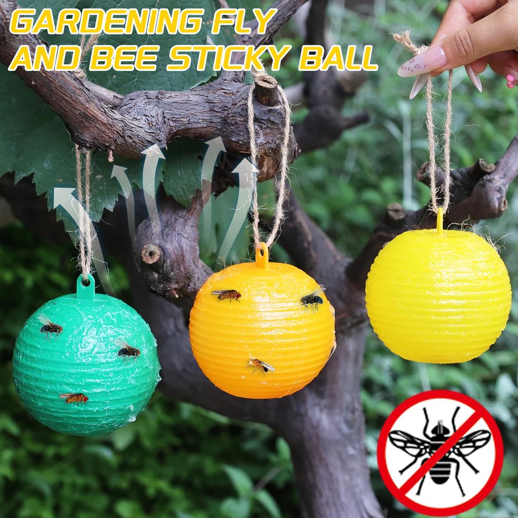 10/1x Hanging Ball Fruit Fly Catcher Pest Control Sticky Ball Wasp Bee Insect Trap for Outdoor Garden Orchard Long Lasting Gnat Traps