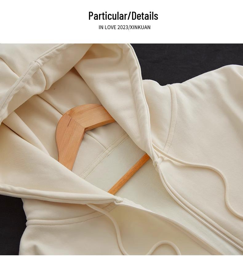 Korean Style Women's Hooded Cardigan Sweatshirt - Autumn & Winter, Loose Fit, Zipper, Lazy Style