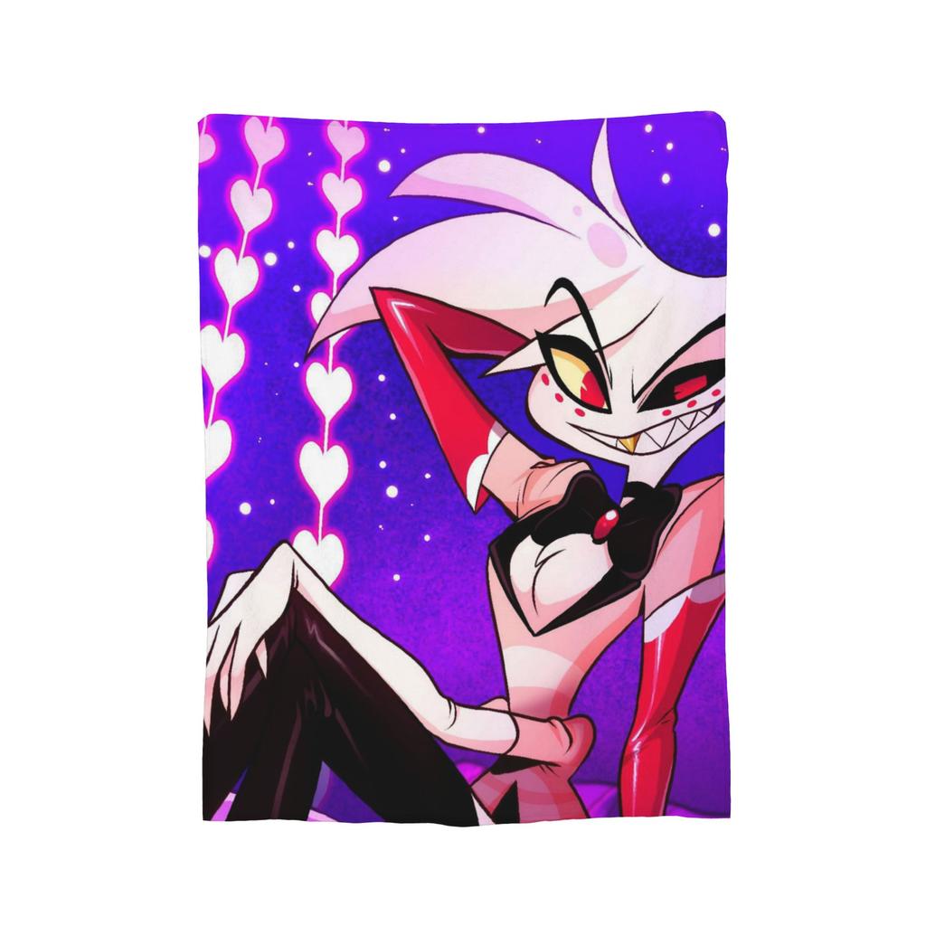 Cartoon Hazbins Hotels Blanket Velvet Print   Multifunction Lightweight Thin Throw Blanket for Sofa Car Bedspread