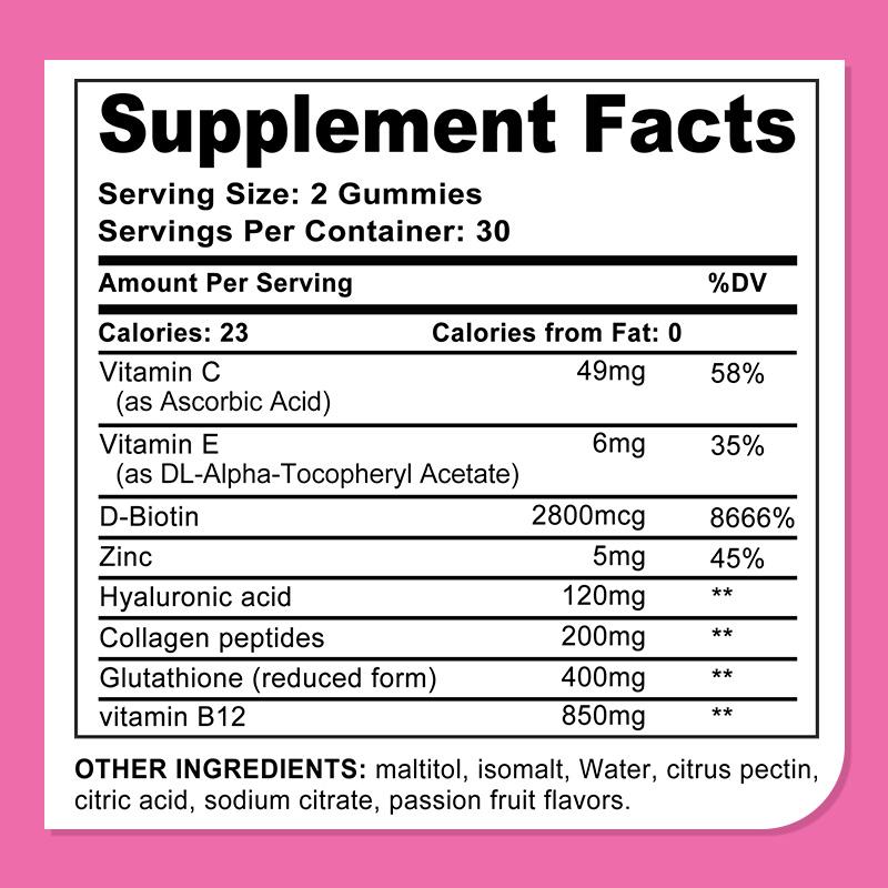 Vitamina C, Vitamina E, Biotina, Zinco, Acido Ialuronico 60 capsule Integratore Alimentare