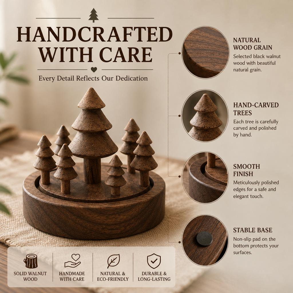 Handmade Walnut Wood Forest Aroma Diffuser – Natural Essential Oil Diffuser for Car, Home & Office, Decorative Wooden Fragrance Gift