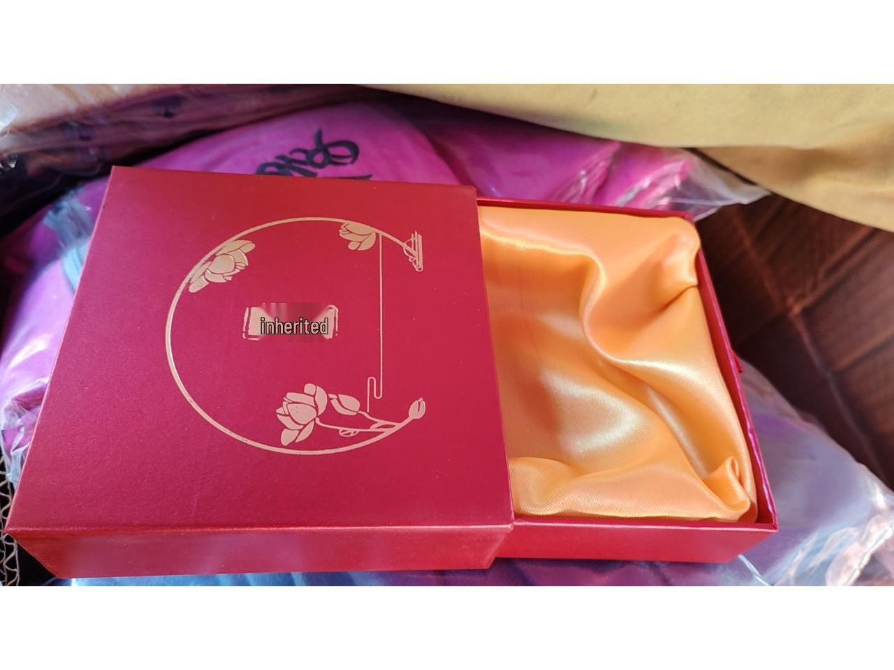 Ancient Gold Inheritance Jade Tassel Jewelry Storage Box Size 6 красный