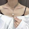 New Korean Pearl Necklaces for Women Gold Color Link Chain Choker Fashion Neck Accessories Elegant Collar Bijoux Femme