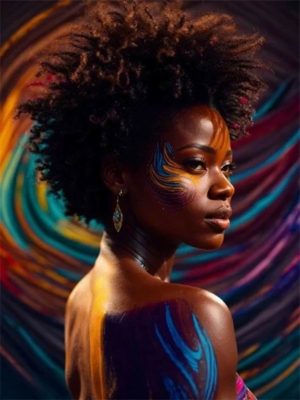 Diamantová malba Nová kolekce 2024 African Woman Diy Plně Čtvercový kulatý vrták Kamínkové vyšívání Fantasy Girl Mozaika Sady křížkového stehu