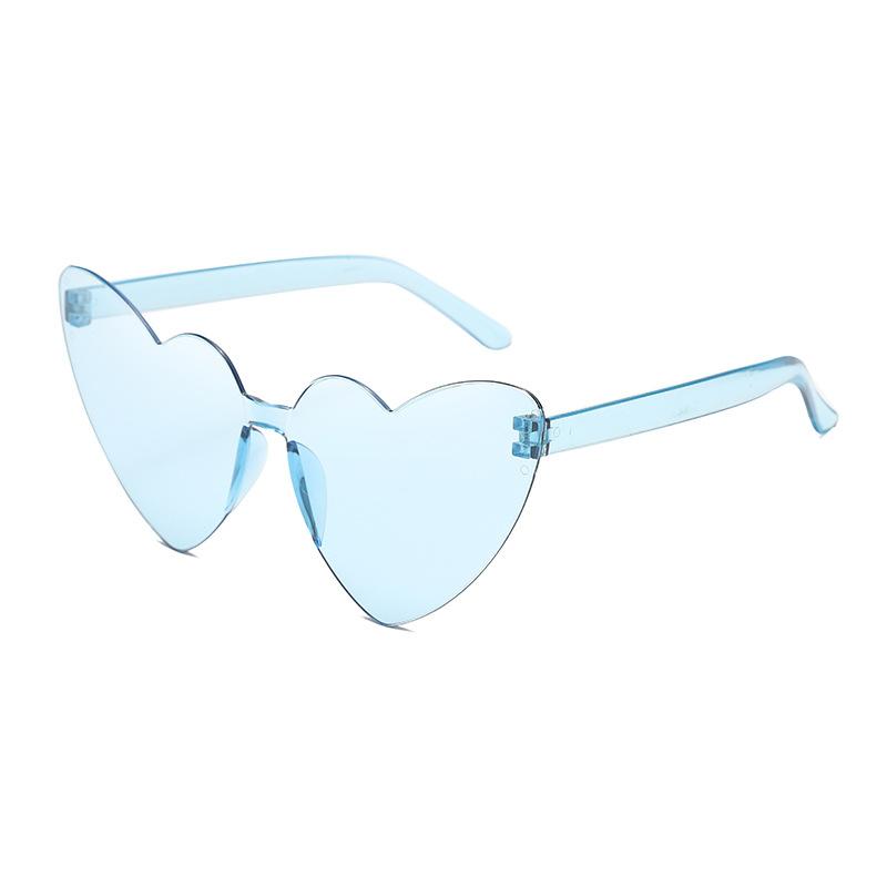 Thin peach heart sunglasses love sunglasses jelly color rimless heart type one-piece glasses candy color eyes
