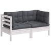 Vidaxl 2-Seater Garden Sofa with Anthracite Cushions, Pine