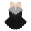 Girls Sleeveless Gymnastics Leotard Skirted Figure Ice Skating Dress Roller Skating Competition Performance Costume