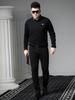 European Station 2025 Autumn/Winter New Round Neck Knitted Sweater Men's Long Sleeve Base Layer Faux Two-Piece Warm Sweater for Men