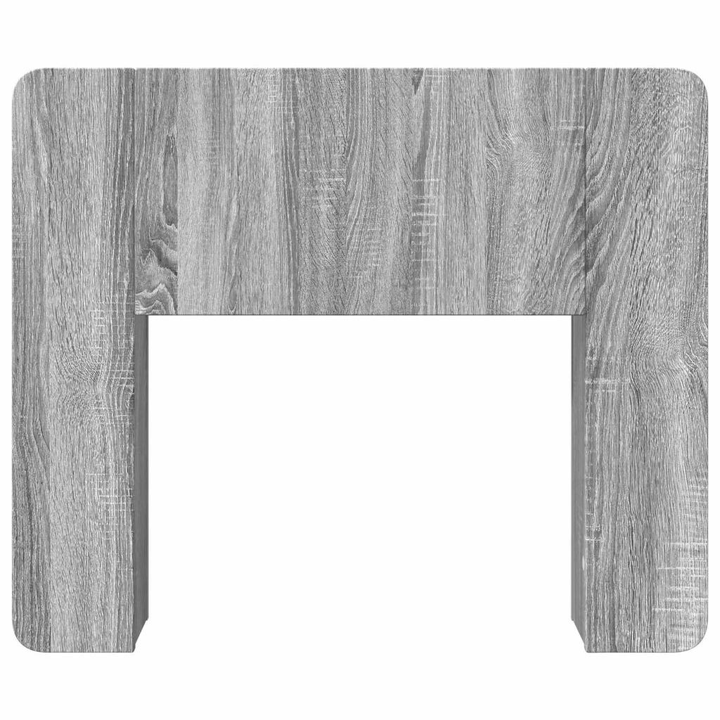 Headboard Cabinet with Storage Grey Sonoma Wood Based Material