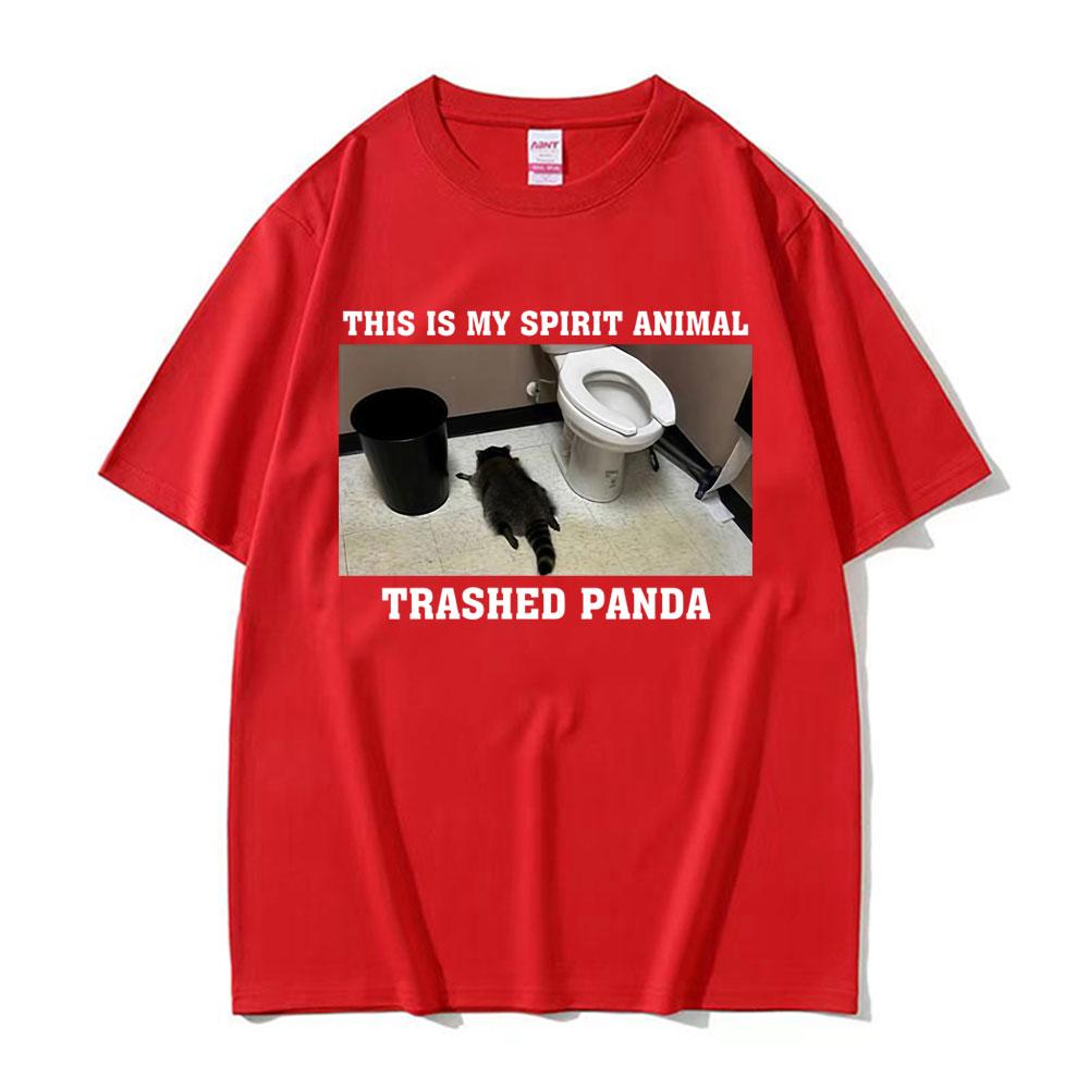 

Camiseta con gráfico de animales This Is My Spirit camisetas divertidas de mapache basura con Panda Meme camiseta Retro S