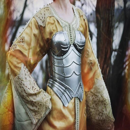LARP Korzet Královna Jezera Zbroj / Dámský kostým/Rytířka Cosplay/Středověká zbroj - Ručně vyráběný na zakázku