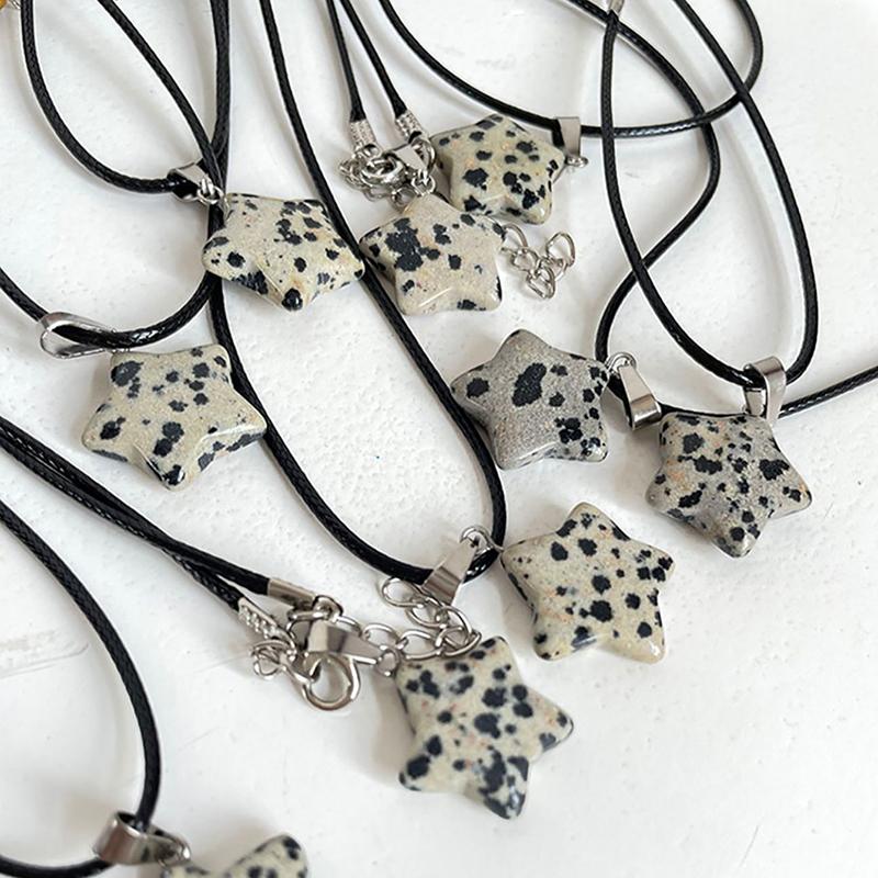 Collar con colgante de estrella de piedra de color de moda Cadena de clavícula creativa versátil Pentagrama Para mujer Joyería de fiesta Regalo