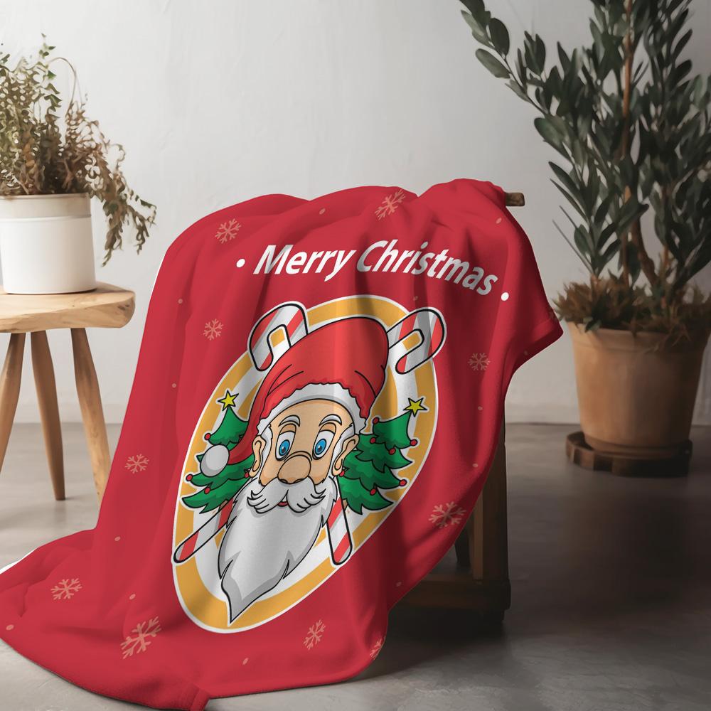 

Santa Claus Throw Blanket Christmas Holiday Cozy Warm Decorative Gift Festive Home Decor Holiday Gift Idea Cozy Blanket Gift 75x90cm