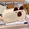 Animal Shaped Black Cat Pencil Bag Cute Cartoon Pencil Box Capybara Pen Case  Friend Gift