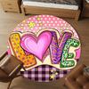 1pc love pattern Round Chair mat Area Rug - Non-Slip, Floor Mat for Office, Bedroom, and Indoor Decor c1125065
