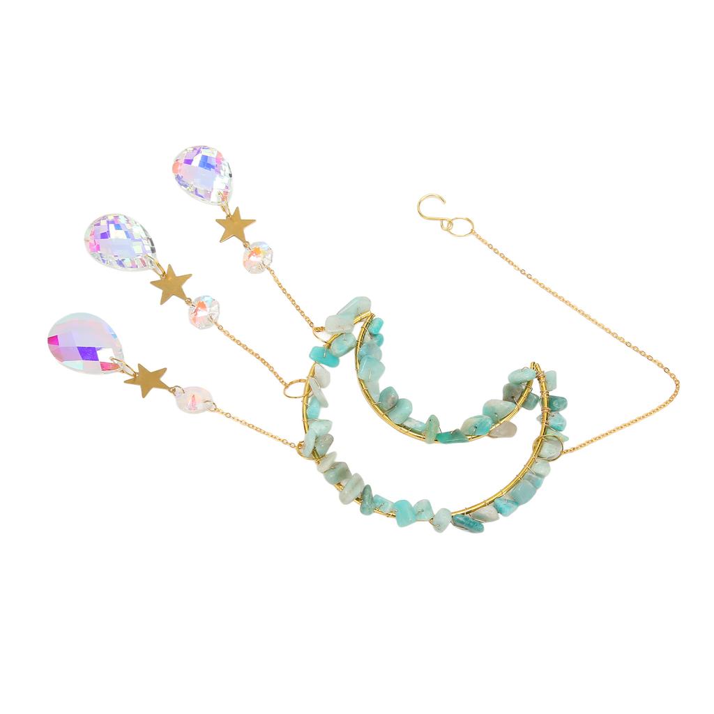 Hanging Crystal Suncatcher Beautiful Crystal Moon Star Decoration for Window Home Garden Party Wedding