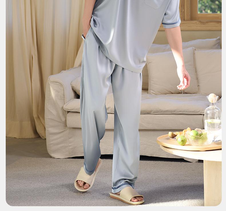 Xuan Liang Men's Summer Ice Silk Sleepwear Set