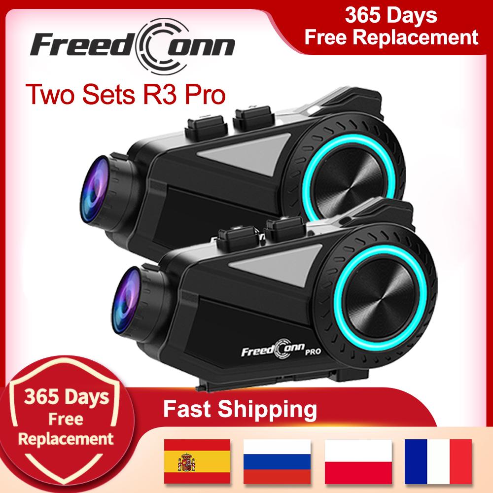

Freedconn R3 Pro Мотоциклетный шлем Гарнитура Групповой Интерком Видеорегистратор Мотор Авто Видеорегистратор WiFi Приложение 1440P 8 Мотоциклистов 800M Музыка Поделиться FM