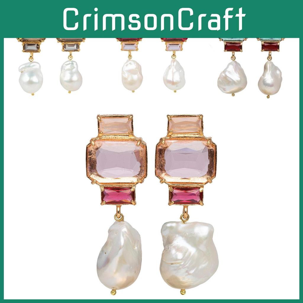 Elegant Square Alloy Stud Earrings With Dazzling Rhinestones And Pearl Tassels For Women