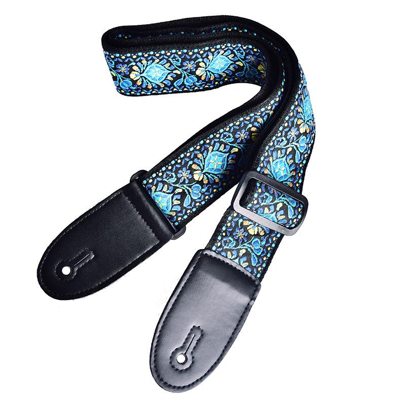 Premium Embroidered Guitar Strap for Acoustic and Electric Guitars