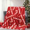 Christmas Candy Cane Flannel Blanket Festive Red White Snowflake Pattern Soft Cozy Throw for Xmas Decor Couch Bed Living Room