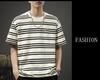 2024 Men's Plus Size Striped Short Sleeve Sailor T-shirt - American Casual