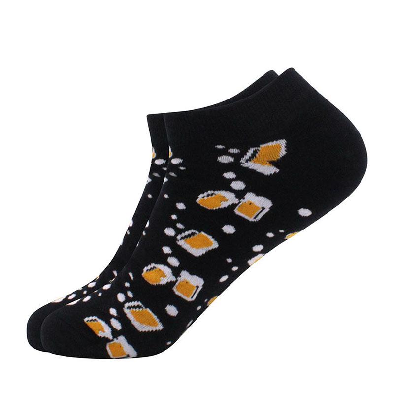 springtime Fashion Colorful Cotton Mens Socks Harajuku Stripe Art oil painting Animal Print Beer fries Funny Happy Ankle Socks