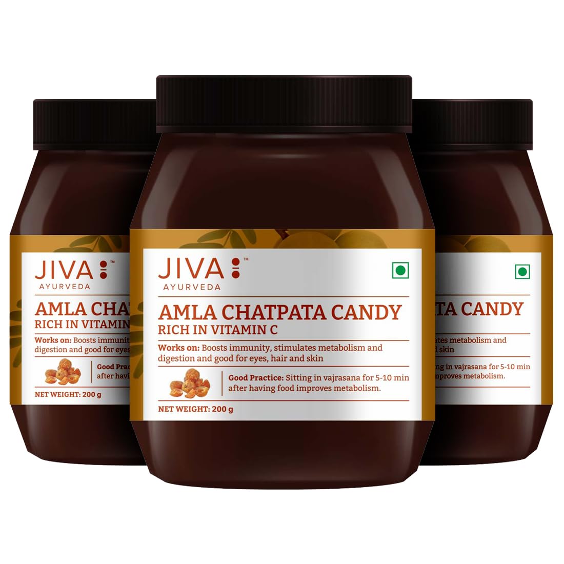 

Jiva Ayurveda Amla Chatpata Candy 200gm Pack Of 4 Rich Vitamin C Digestive Fiber Sweet Treat