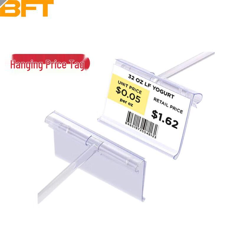 PVC Transparent Hanging Price Tag Holder for Supermarket Shelves