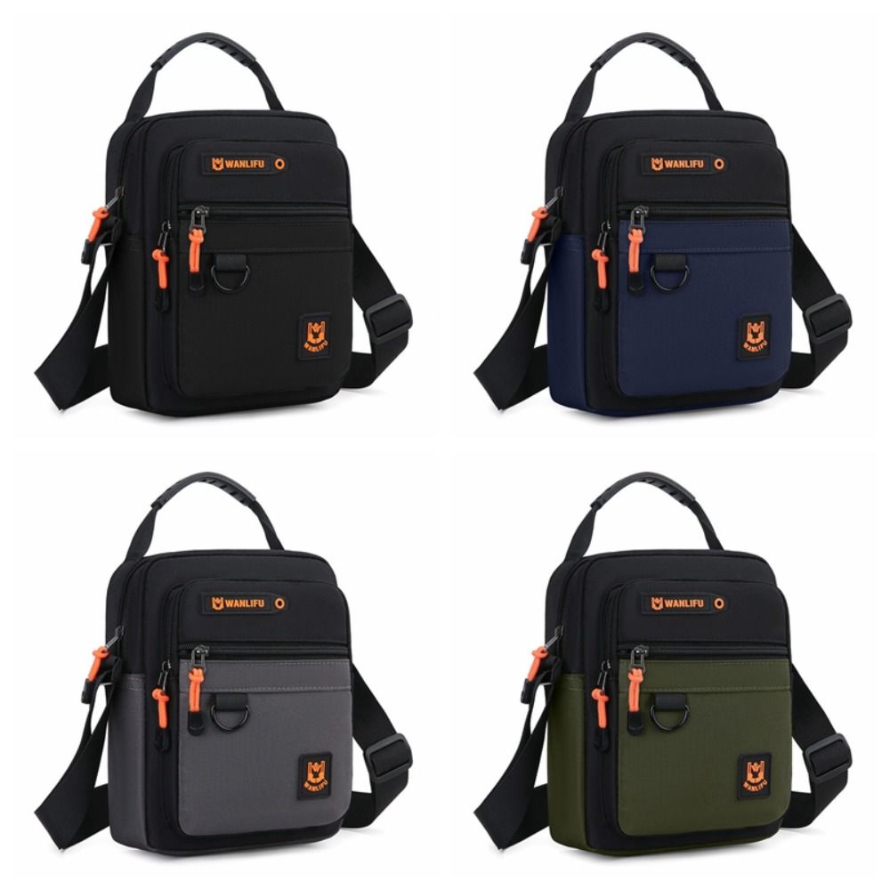 Multi-pockets Men's Business Bag Large Capacity Canvas Crossbody Bag Men's Shoulder Bag  Male