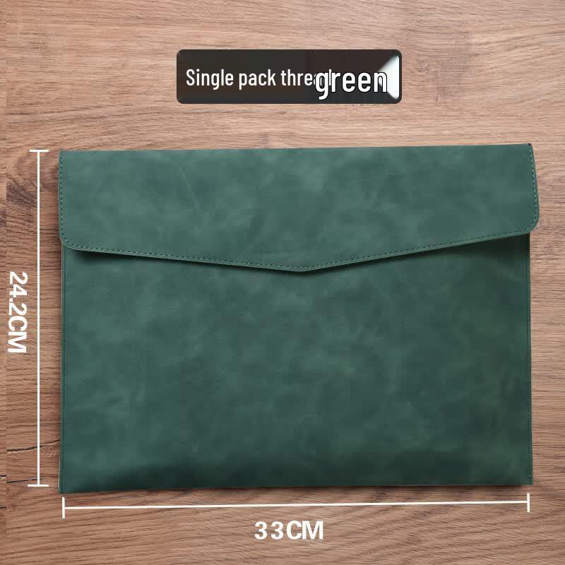 A4 Leather Document Bag with Snap Closure