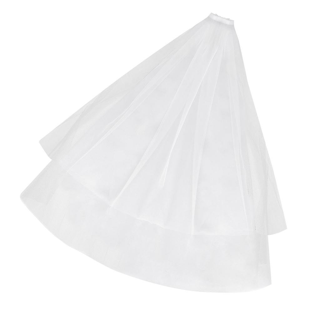 Elegant Double Layer Bridal Veil With Comb Easy To Wear White Headpieces Hair Decoration For Weddings And Photography