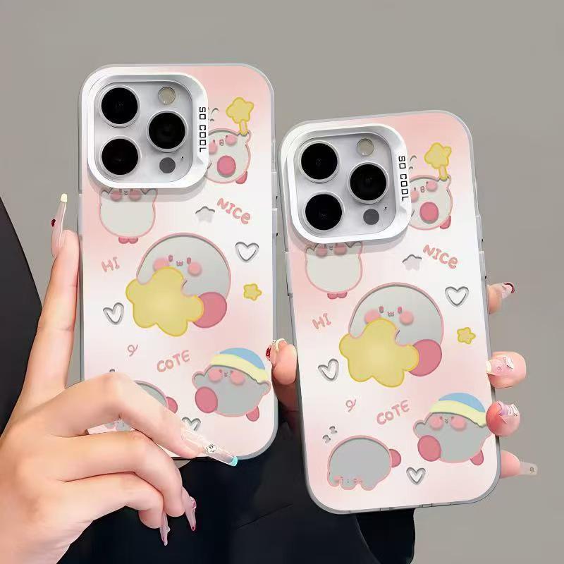 Kirby Star Card Holder Case for iPhone 17/16 Pro Max/15 Pro/14/13/12
