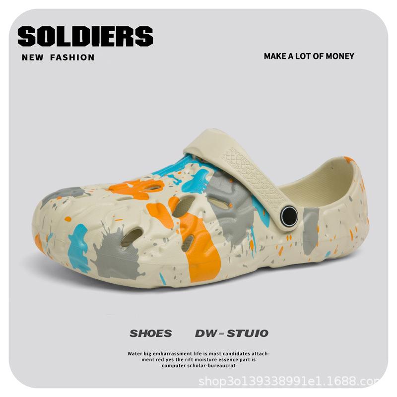 Hole shoes men's summer wear dual-purpose trend new non-slip soft sole wear-resistant casual bag head men's beach sandals