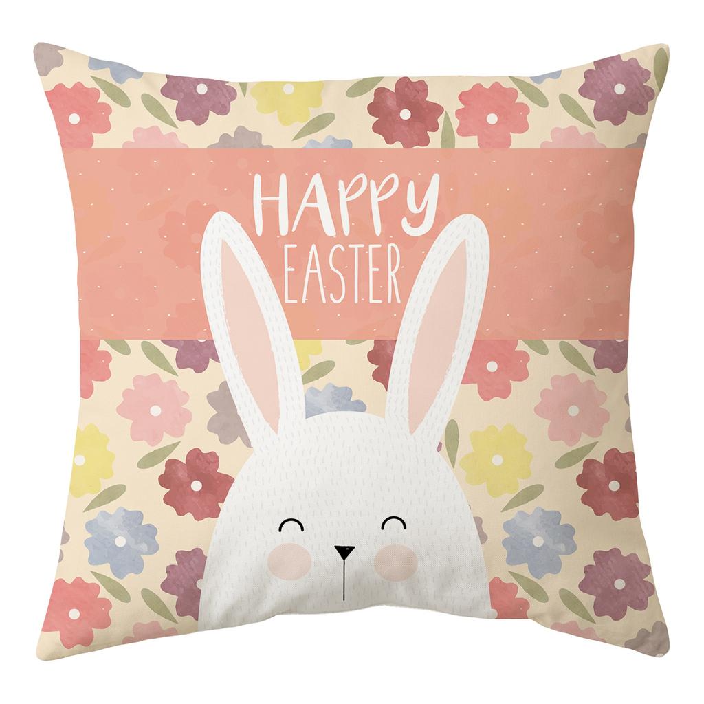 New Easter Pillowcase Square Peach Skin Printed Pillowcase Homewares