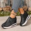 Casual Hidden Heel Slip On Sneakers Women Spring Chunky Platform Wedge Heel Loafer Woman's Invisible Height Increase Shoes