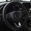 Car Steering Wheel Cover 38cm Diameter Universal Fit Artificial Leather Protector for Modification Black