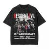 Resident Evil 4 Leon & Ashley Protective Scene Vintage Washed Game T-Shirt, Unisex Survival Horror Game Fan Streetwear Tee, 100% Cotton Casual