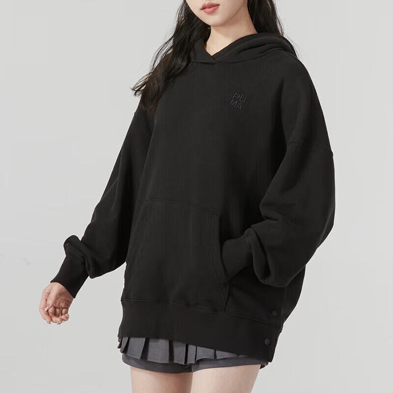 PUMA Women s Cotton Knit Hooded Pullover Sweatshirt 537646-01 L