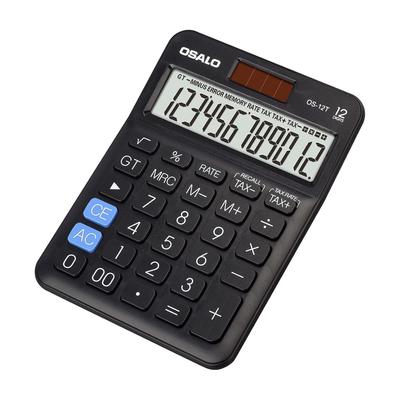 Desktop Calculator Large LCD Display 12 Digits Big Button Tax Accounting Battery-operated Solar-powered Desk Office Home Business Use